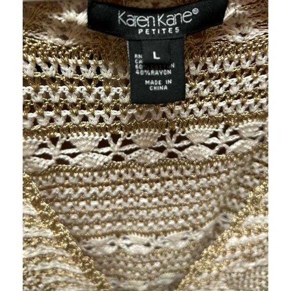 Karen Kane Petites Crocheted Cardigan Bolero L Sweater - Picture 3 of 3